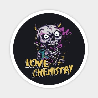 Love Chemistry crazy Laboratory Skull Magnet